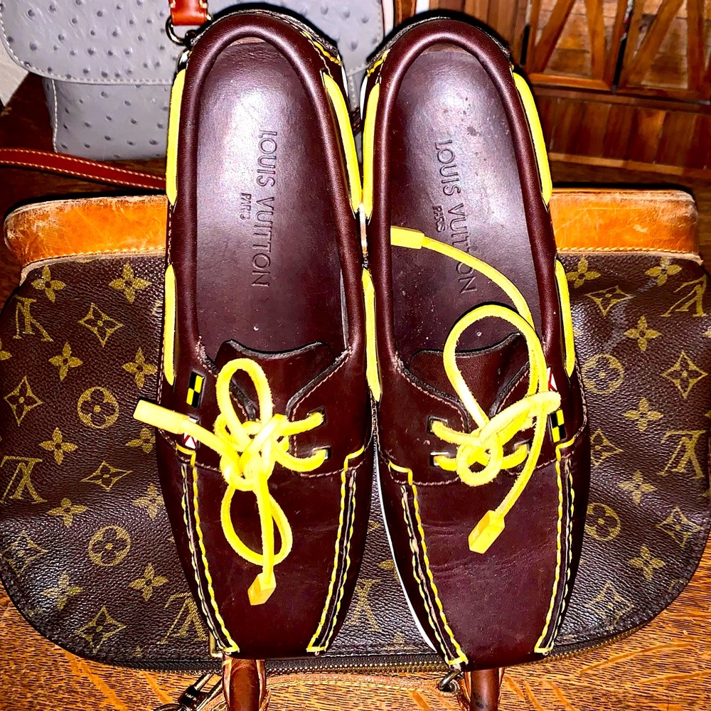 Louis Vuitton brown boat shoes 7 1/2